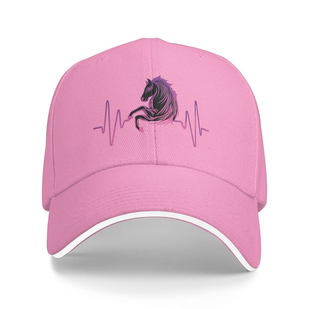 Hjerterytme Hest Grafikk Hestebasert Baseballcaps Snapback Baseballhatter Pustende Avslappet Casquette Utendørs for Menn og Kvinner