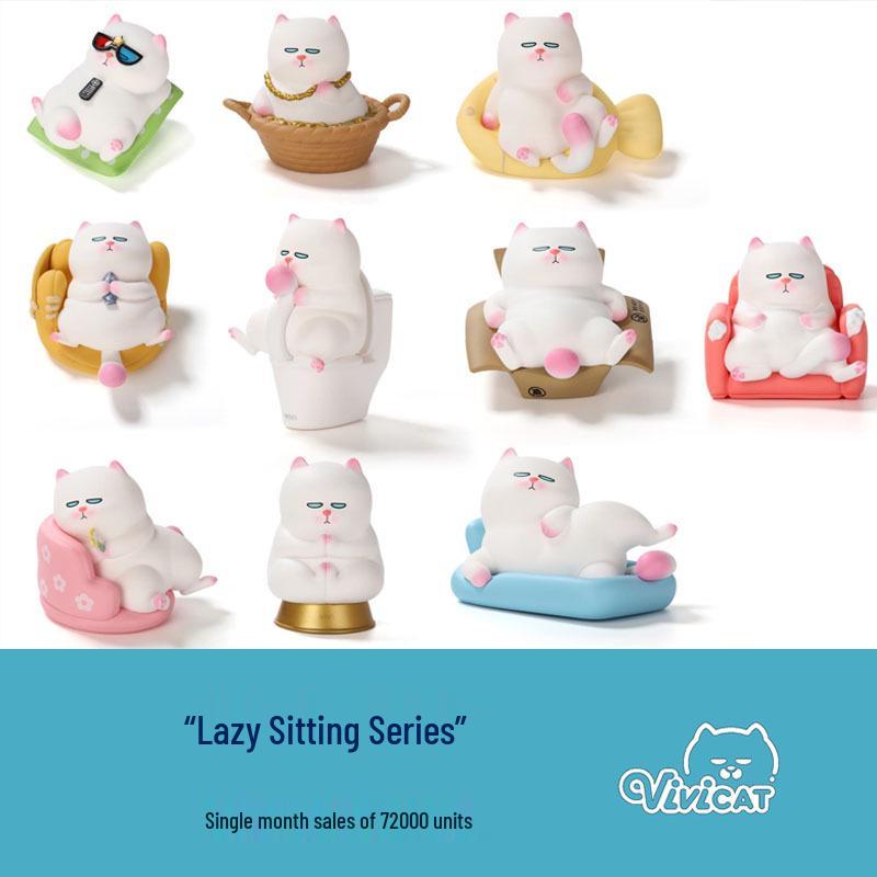 Vivicat Cat Plush Toy - Lazy Cat Pillow Pendant & Waist Support, Birthday Gift