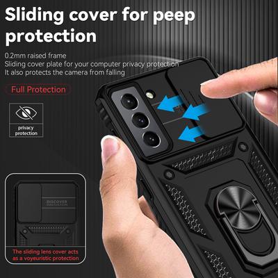 Car Magnetic Ring Holder Armor Shockproof Case For Samsung Galaxy S21 Ultra S21+ S21 Plus S 21 FE S21FE Lens Protect Cover