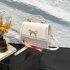 2025 summer new fashion large capacity simple casual texture solid color large capacity bow shoulder messenger bag