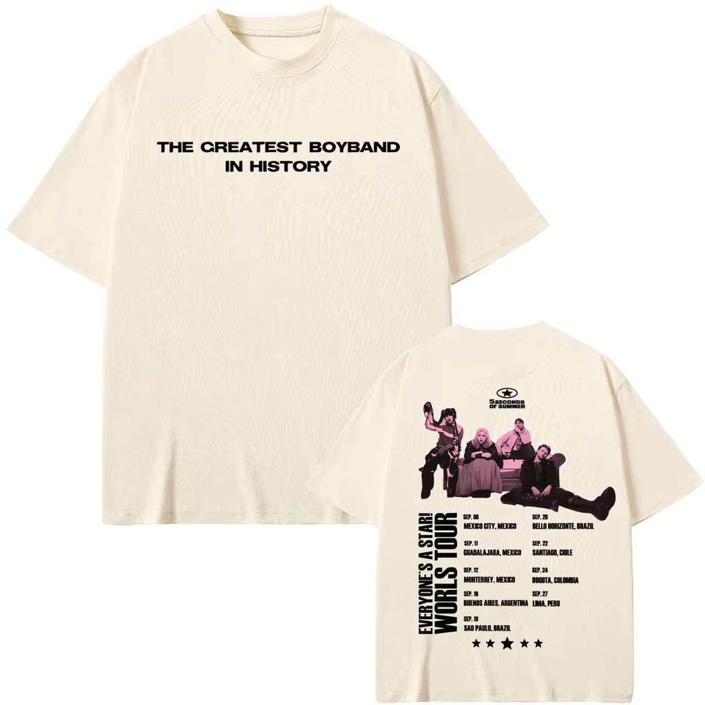 Summer Hot Sale Band 5 Seconds Of Summer Everyones A Star World Tour 2026 T Shirt Y2k Unisex Unisex Fashion Gothic Classic T Shirt