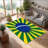 Brazil National Football Team Printed Flannel Area Rug Non Slip Soft Polyester Floor Carpet Indoor Decor Mat for Bedroom Living Room Sofa