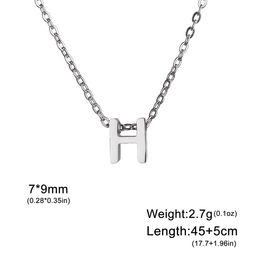 Name Initial Necklace A-Z 26 Letters Pendant Stainless Steel Jewelry Women Men Neck Choker Couple Friend Birthday New Year Gifts