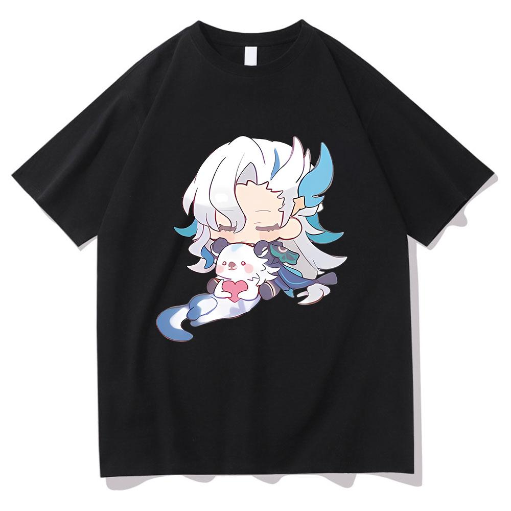Genshin Impact Neuvillette T Shirt Fashion Unisex Harajuku Funny Kawaii TShirt Unisex High Quality Anime Casual Cotton Tees Shirts