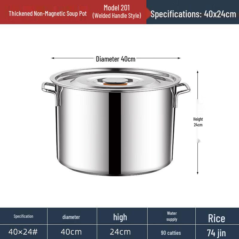JPHZNB Large Capacity Food Grade Stainless Steel Soup Pot