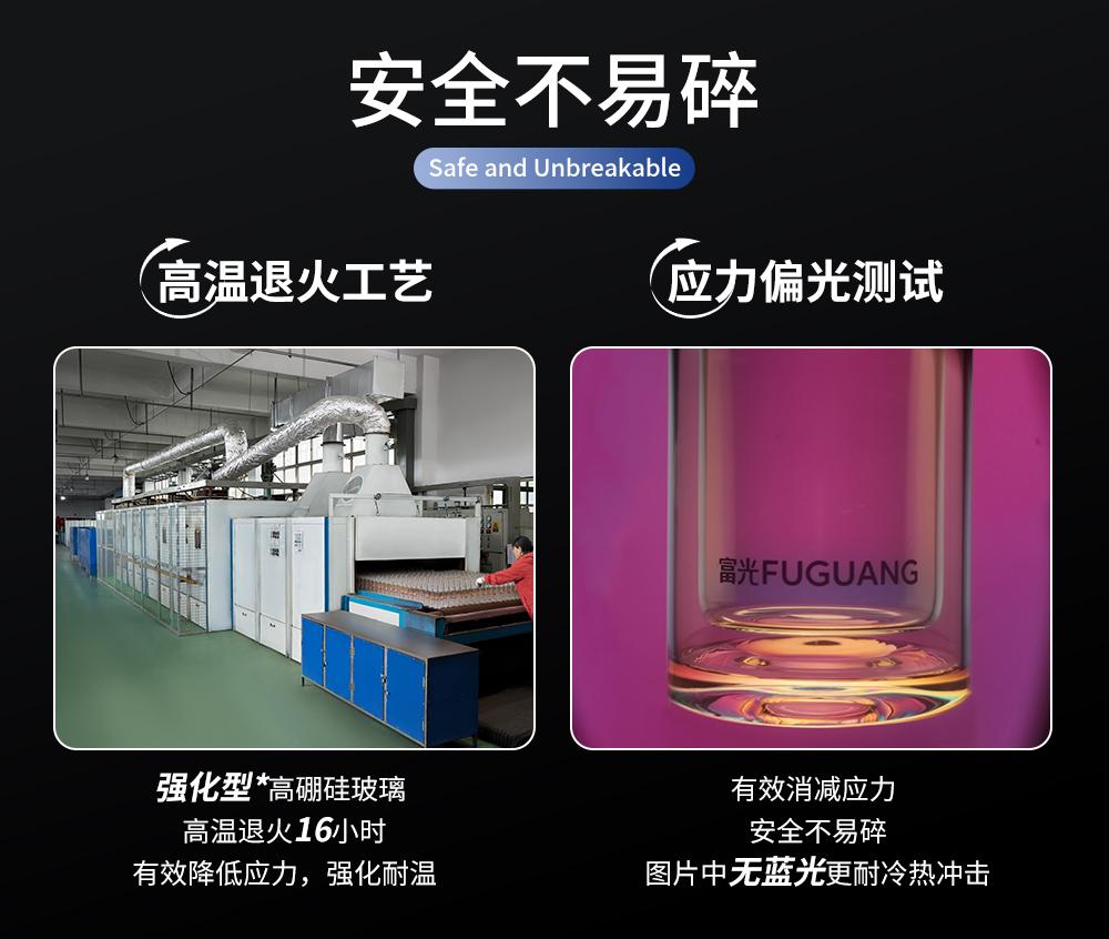 Fuguang Double-Layer Glass Cup with Lid