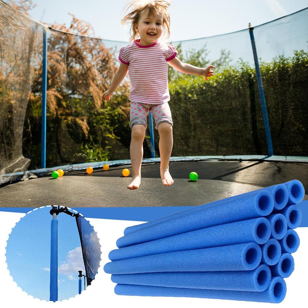 Replacement Trampoline Poles 12 pieces 40cm Round Tube Trampoline Foam Cover Waterproof Tube Padding Replacement Part for Indoor
