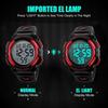 SKMEI Men's Waterproof Sports Watch Digital LED Large Display Silicone Band Military Watch Red