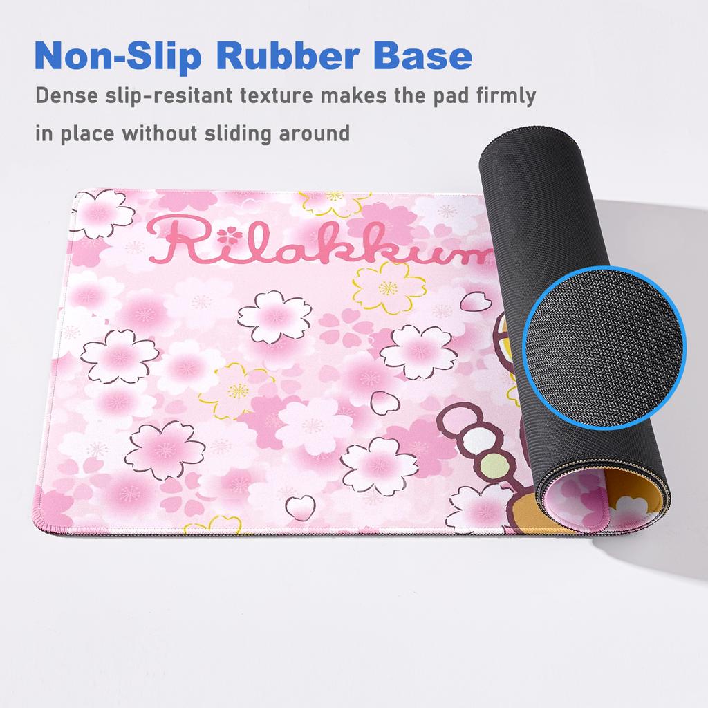 Kawaii Game Rubber Mat Cute Mousepad Non-slip Table Mat Anime Pink Rilakkuma Office Computer Accessories Speed Desktop Mouse Pad