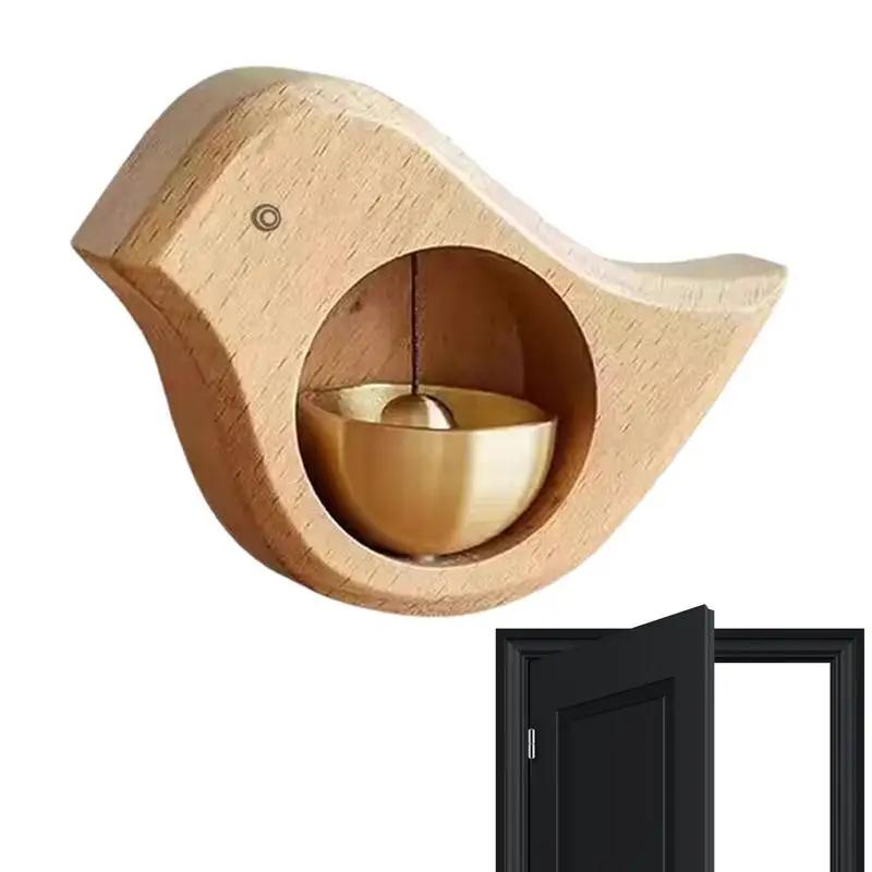 Magnetic Wood Doorbell Chimes Bird-shaped Magnetic Home Garden Welcome Wind Chime Suction Store Entrance Alert Refrigerator