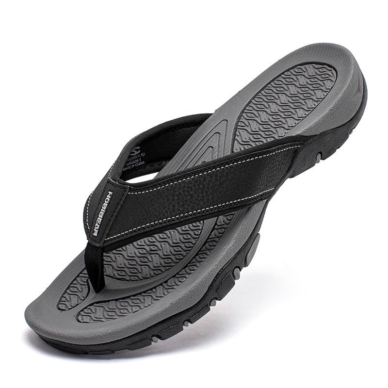 HOBIBEAR Herren Sommer-Flip-Flops mit Fußgewölbeunterstützung und dicker Sohle für den Außenbereich, Strand oder Zuhause.