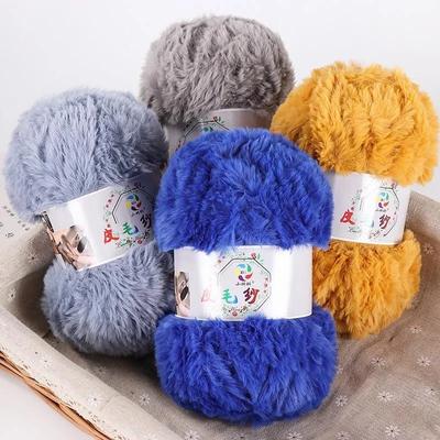 100G/Knäuel Imitation Nerzwolle Garn Kunstpelz Garn Kaschmir Handstrick Häkeln Pullover Garn Kleidung Schal Flauschiges Nerzgarn