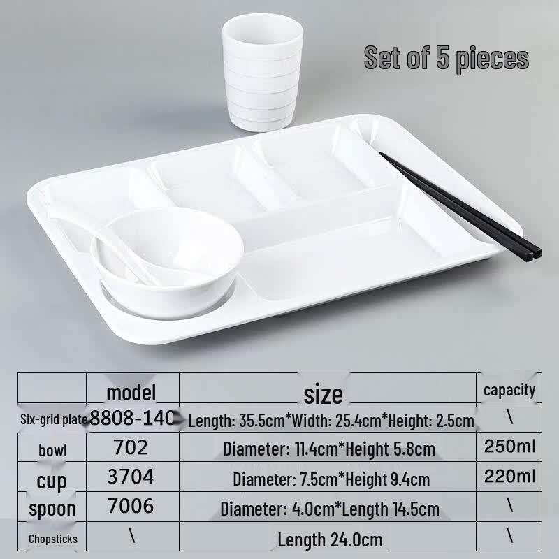 Chuzhou Melamine 6-Compartment Canteen Dinnerware Set