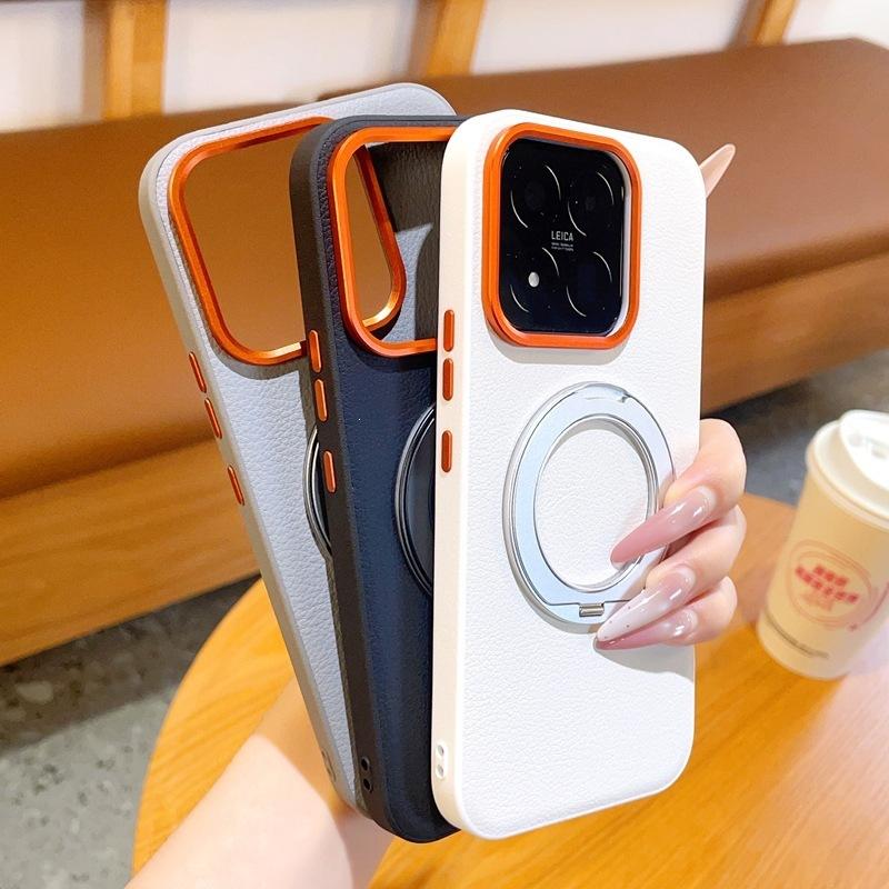 Applicable To Xiaomi 11max Magnetic Suction Bracket, Mobile Phone Case, Contrasting Color Orange Circle Lens, All-inclusive Anti-drop Xiaomi 11Pro