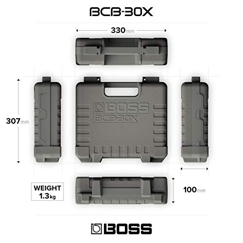 BOSS BCB-30X Effects Pedal Board Case, Durable, Compact, and Lightweight, Black