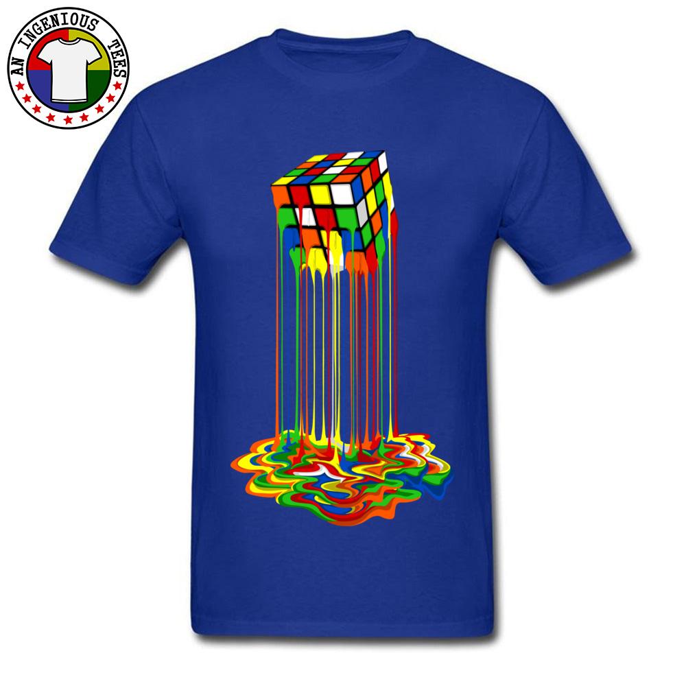 New Tshirt Rainbow Abstraction Melted Image Pure Cotton Young T-Shirt Best Gift Men Tops & Tees Good Quality