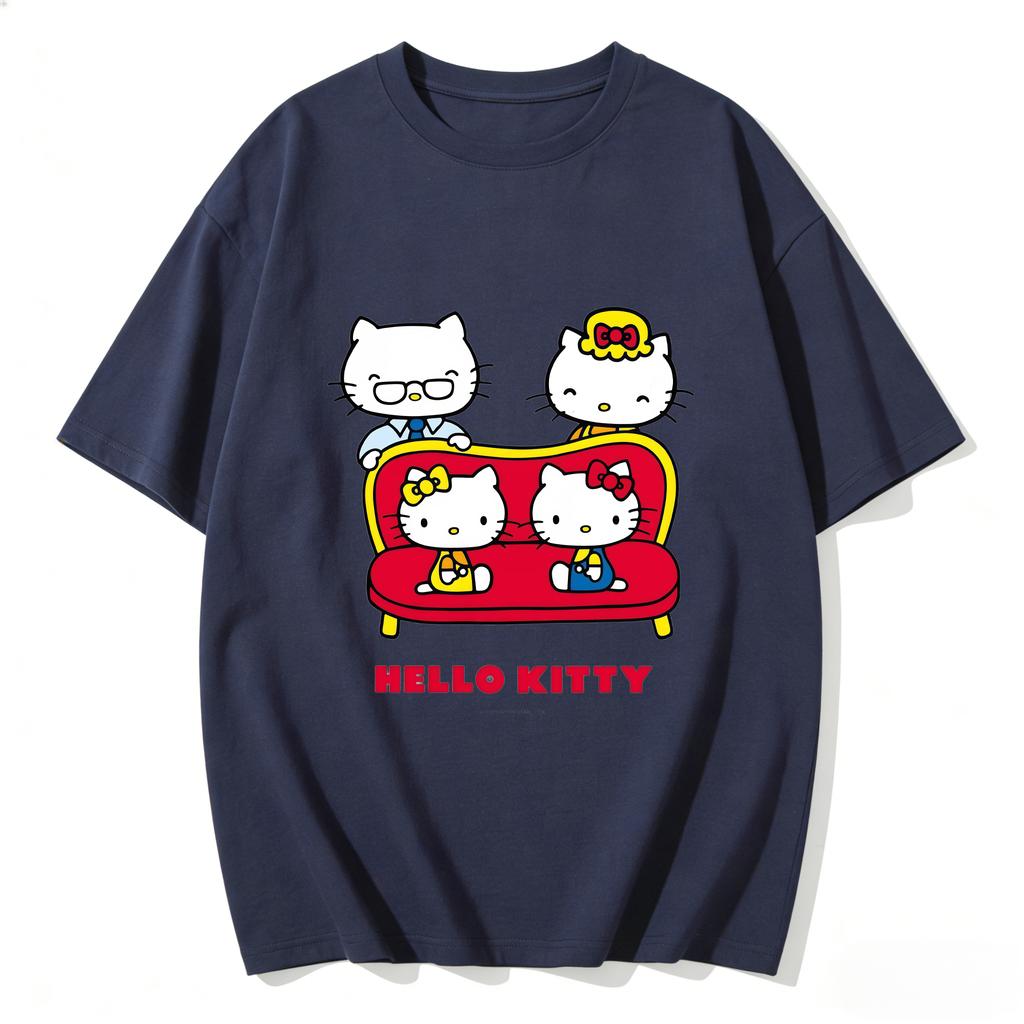 2026 Hello Kitty Tee soft cotton short sleeve crew neck cute print lightweight summer top for Women daily casual wear