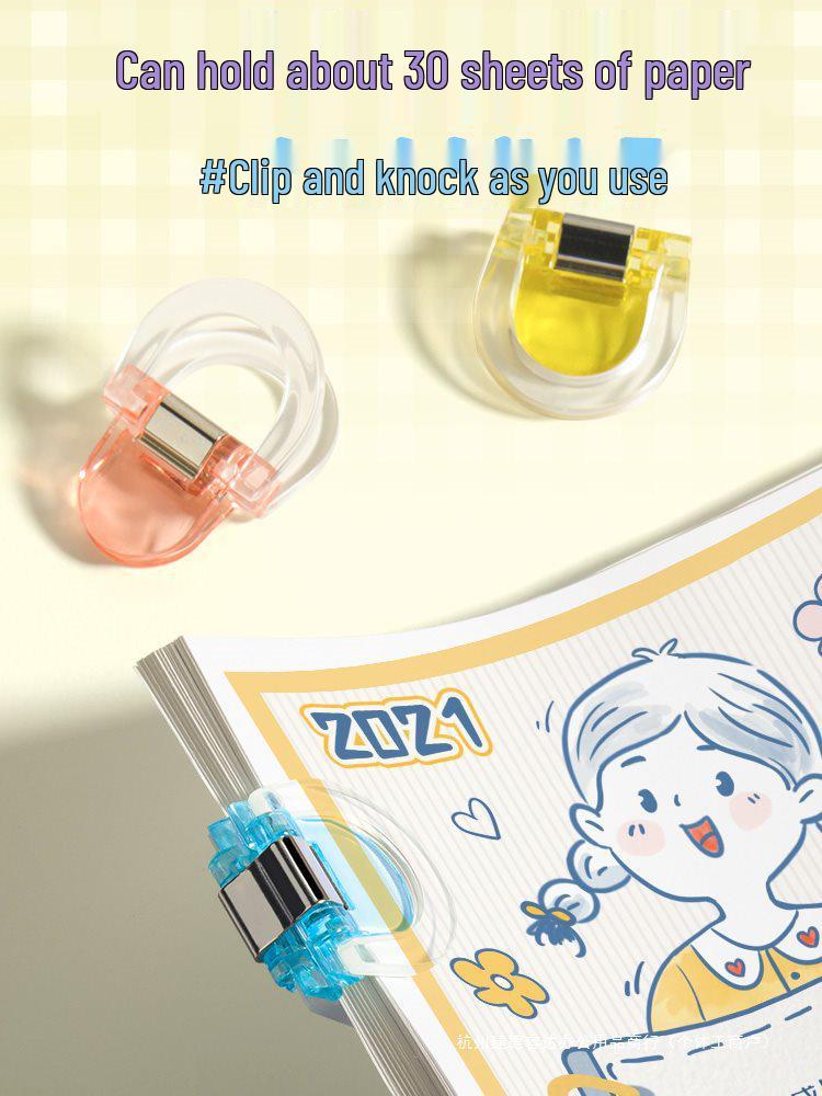 Transparent Colorful Clips for School and Office File Storage – Creative Push Clips for Test Papers and Folders