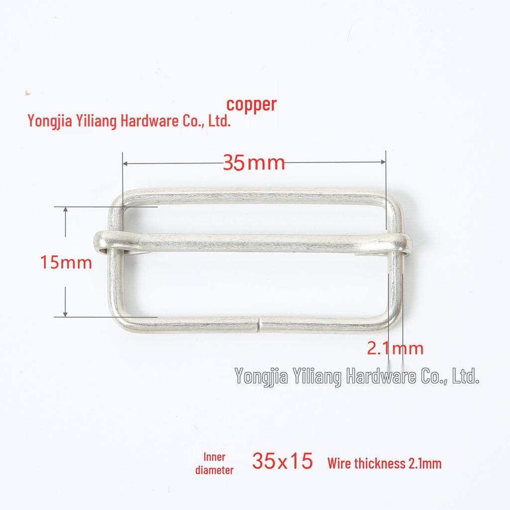 Stainless Steel Adjustable D-Ring Buckle - Copper Three-Speed Wire Pull Design