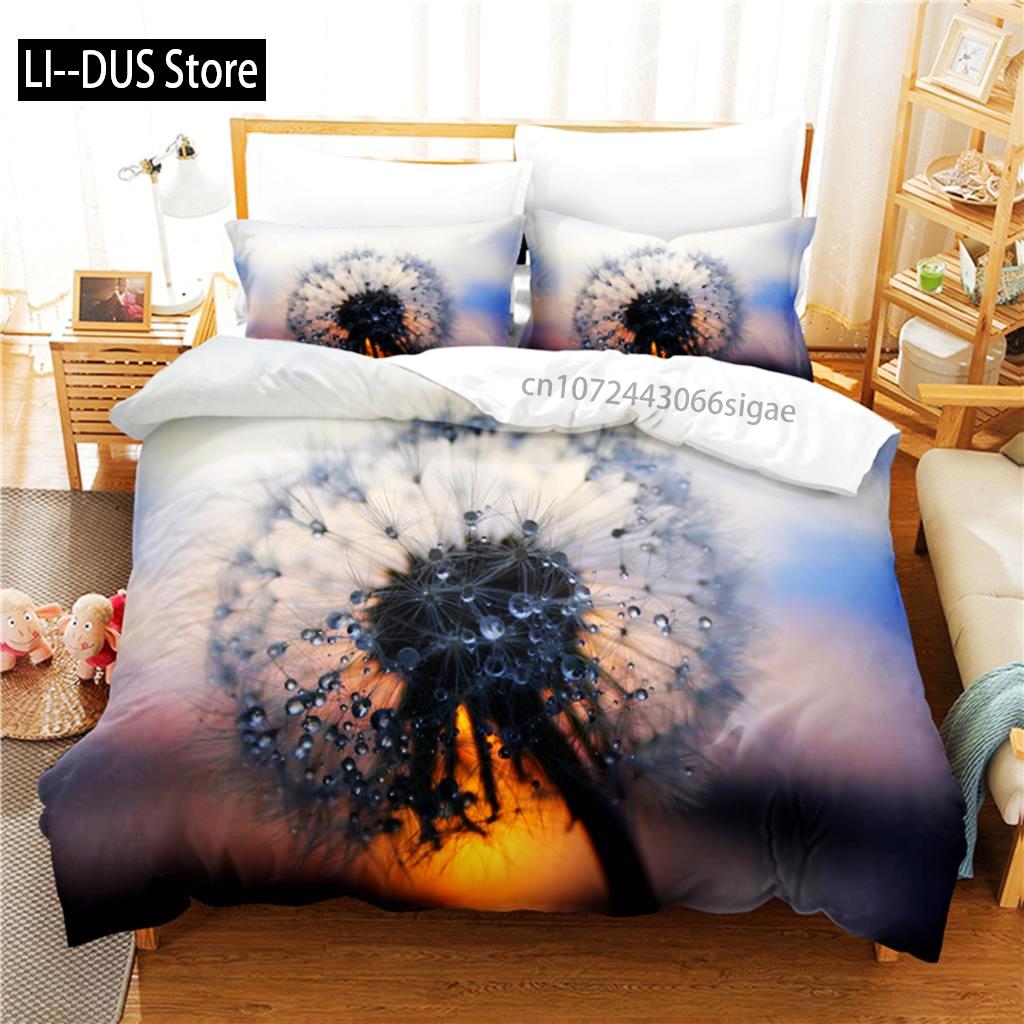 

Comforter Dandelion Bedding Set 3D Bedding Digital Printing Queen Size Bedding Set Fashion Design Comforter (quilt)-EU Single(135*200cm)3pcs