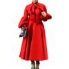Spring and Autumn Women's Dress Plus Size Fashion Tie Lantern Sleeve High Waist Bowknot Big Swing Dresses