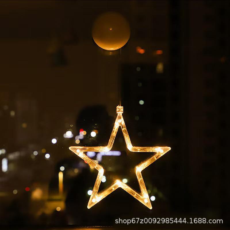 Lampă LED cu ventuză de Crăciun: Decorațiuni cu Moș Crăciun și Reni pentru Ferestre și Copaci