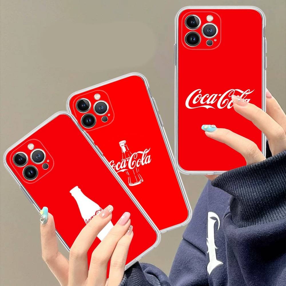 C-COCA Logo C-COLAS Phone Case For iPhone 11 13 16 12 17 14 15 Pro Max Plus Soft Clear Back Cover Coque