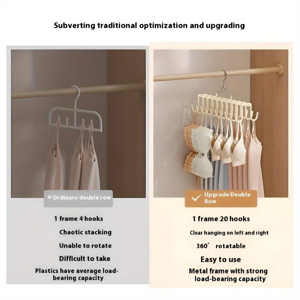 Hot Selling 1pc Multi-Hook Hanger for Yoga Vests and Underwear, Non-Slip Home Dormitory Drying Rack Storage