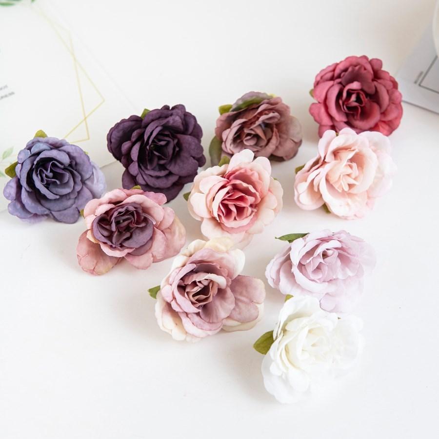 

10 шт. 5 см Искусственные цветы Дом Улица Сад Розовая арка Рождество Скрапбукинг Декоративное рукоделие Венок Конфетная коробка Шелковые розы