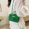 2024 new summer simple fashion shoulder bag retro casual messenger bag women's foreign style portable small square bag women