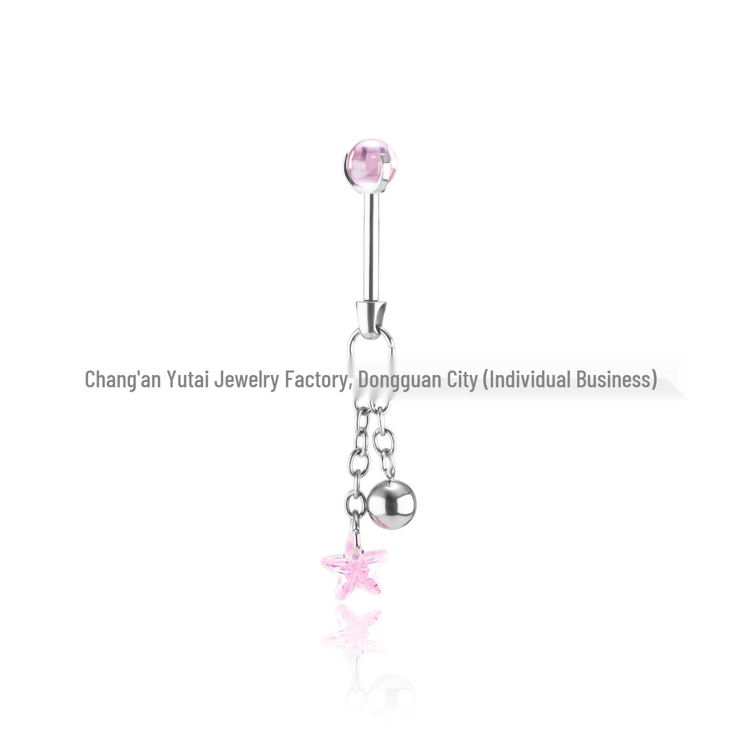 F136 Titanium Alloy Star & Water Drop Pendant Ear Cuff Helix Spiral Bar Tassel Stud Earrings 1.2mm thickness, 7mm length