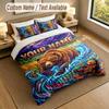 Bear Panda Theme Personalized 3Pcs Bedding Set Custom Text & Name 1 Sheet 2 Pillowcases Household Bedding 1pc