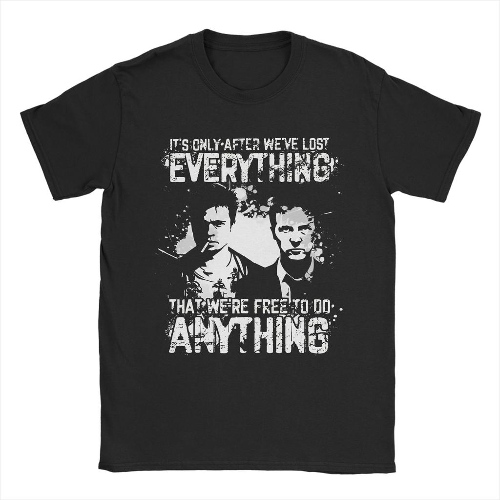 Retro Movies Fight Club TShirt for Men Women  Vintage Cotton Tee Shirt Round Collar Short Sleeve T Shirt Summer Clothes