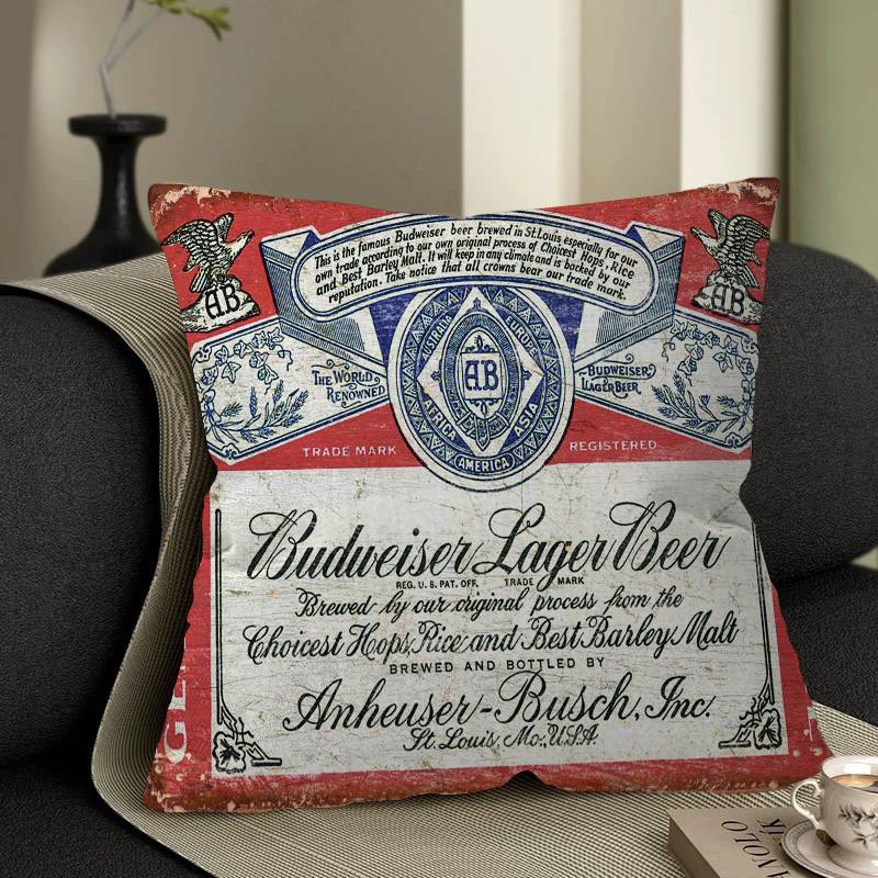 Classic Beer Brand BBudreiser Personalized Pillow Dust Cover Bedroom Kids Party Decoration Pillowcase Birthday Children Gift