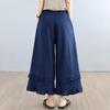 plus size Vintage high waist casual loose Women summer  jeans denim wide leg Pants