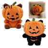 Halloween Kürbis Plüschkissen mit Katzenohren & Krallen, Geschenkidee für Verliebte Weiches Oranges Kuscheltier Sofakissen, Herbst Heimdeko Dekorativ