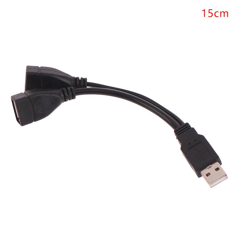 1Pc 15/30cm Male Plug To 2 Female Socket USB 2.0 Extension Line Data Cable Power Adapter Converter Splitter USB 2.0 Cable