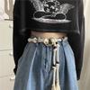 Tie Up Rope Waistband Ethnic Style Pack Thread Waist Belt Fashion Coarse Rope Belt  Streetwear