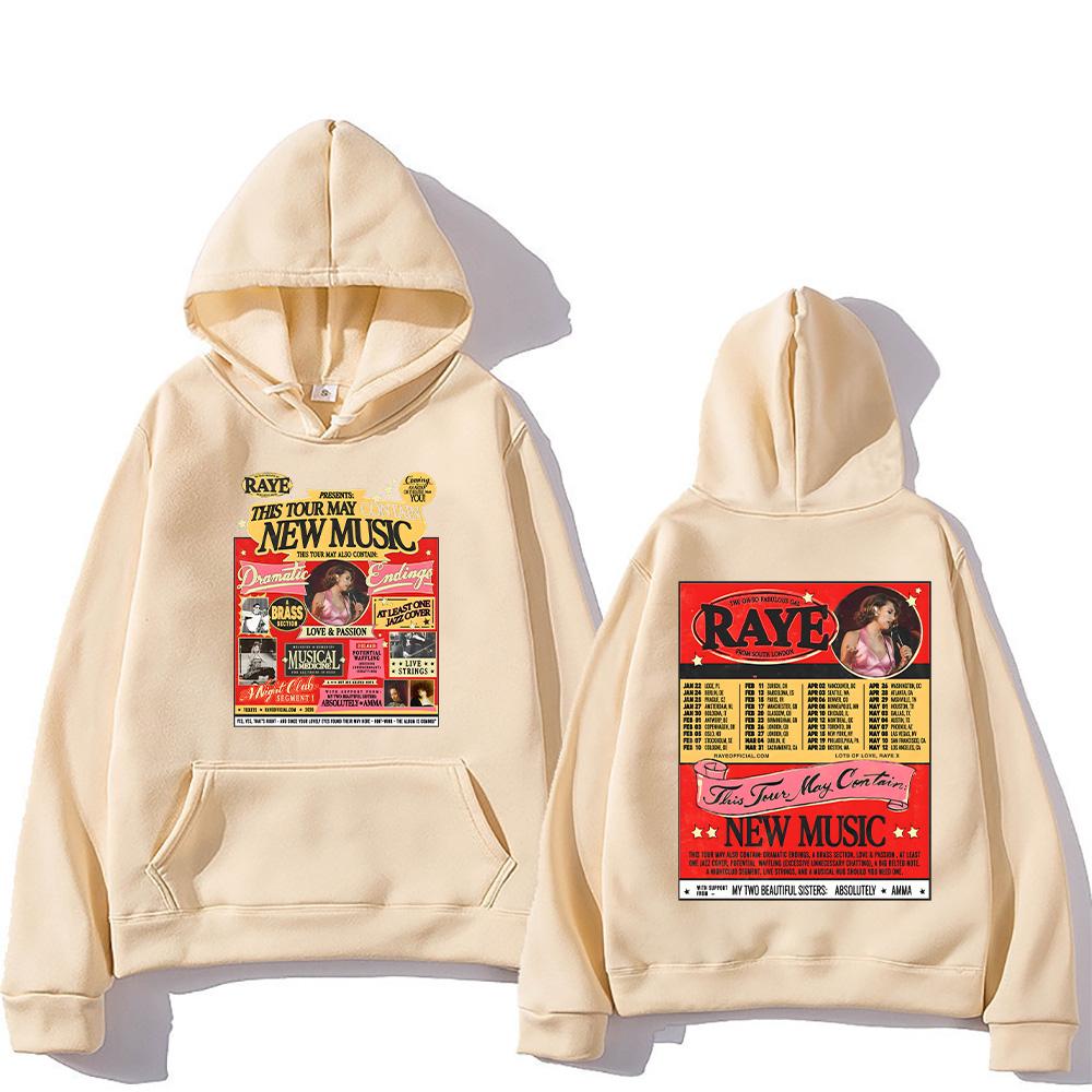 Raye Harajuku Fashion Hoodies Raye Tour 2026 Graphic Clothing Fall Long Sleeve with Hooded Men Women Sweatshirt Casual