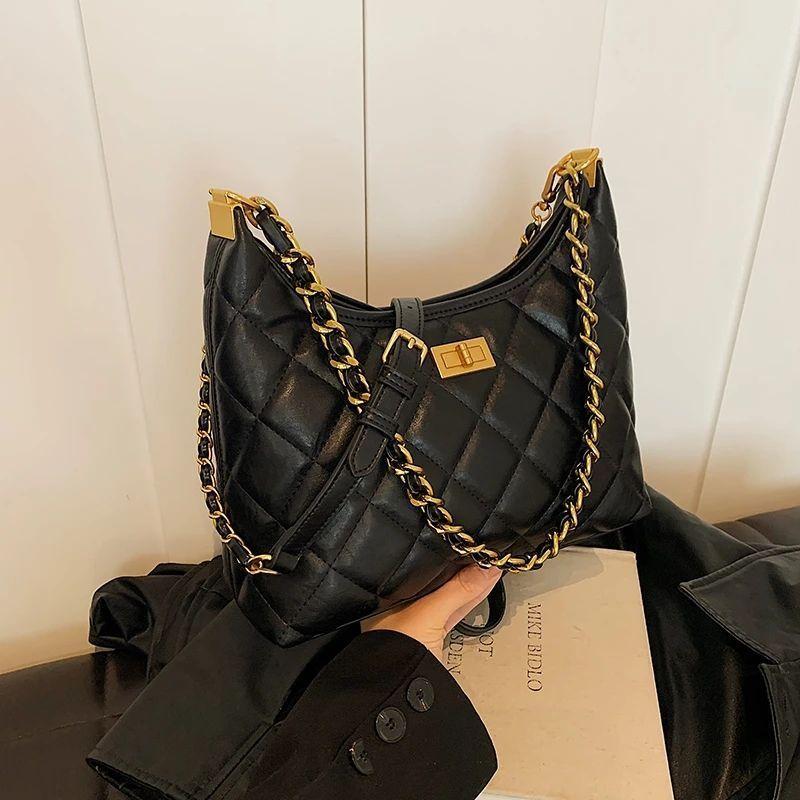 IELGY Ladies Messenger Bag Rhombus Shoulder Casual All-Match Underarm Bag