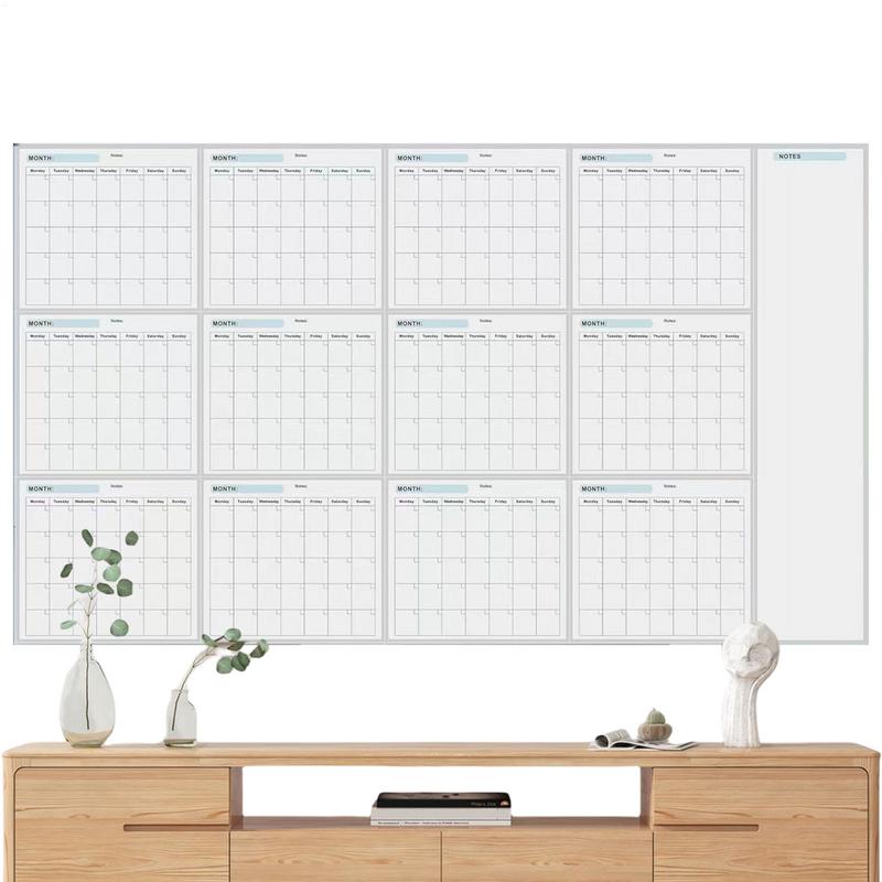 Dry Erase Yearly Whiteboard Calendar Erasable Wall Year Calendar Giant Blank Whiteboard Yearly Calendar for Organizing To-do