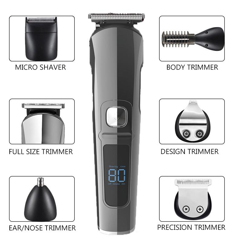 Zastřihovač vlasů a vousů Profesionální multifunkční LCD displej pro mytí celého těla IPX7