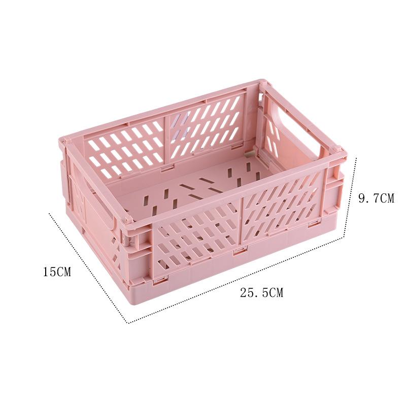 Cesto portaoggetti da scrivania pieghevole accuratamente selezionato - Design cavo in plastica per l'uso quotidiano in casa