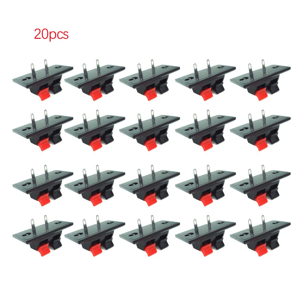 10/20/30pcs 2 Positions Connector Terminal Push In Jack Load Spring Speaker Terminals Plug Socket Clip