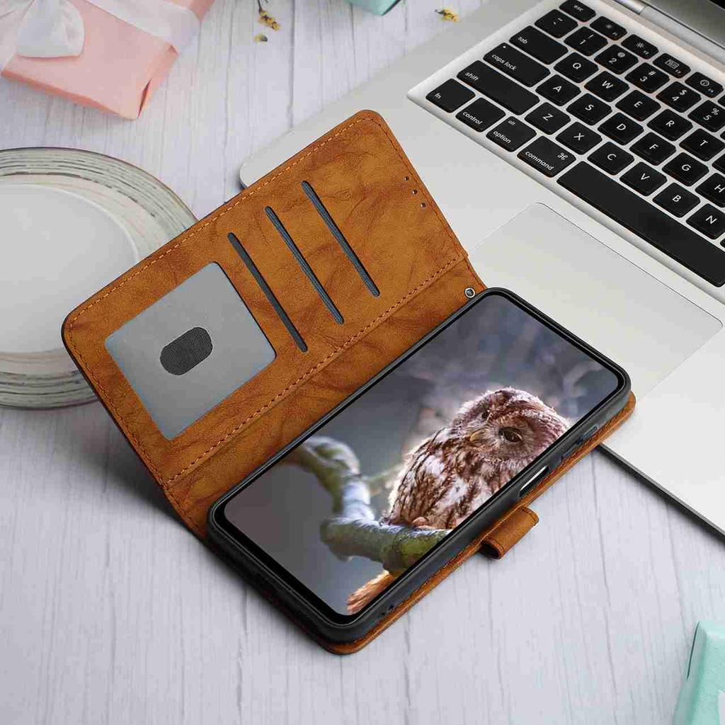 8-Color Owl Embossed Pattern Flip Card Design Wallet Case for TCL 40 XL/40R/40X/40SE.TCL 403/405/406/408