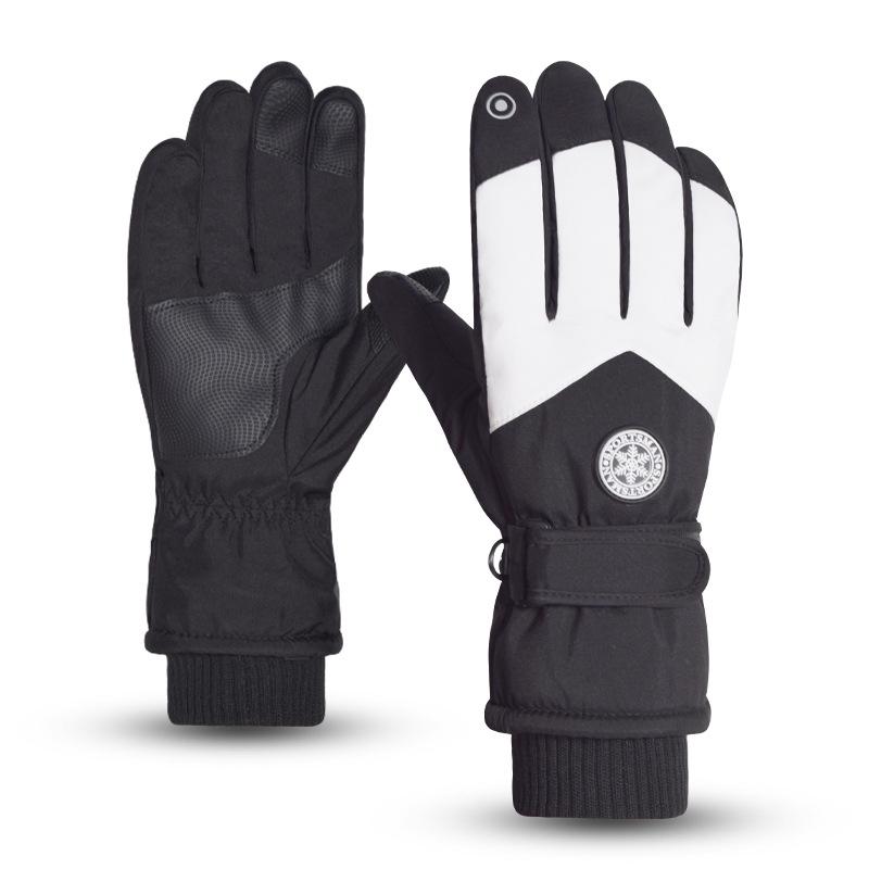 Unisex vinterskidhandskar: Vindtät, Vattentät, Fleecefodrad, Pekskärmskompatibel för Cykling eller Utomhusaktiviteter
