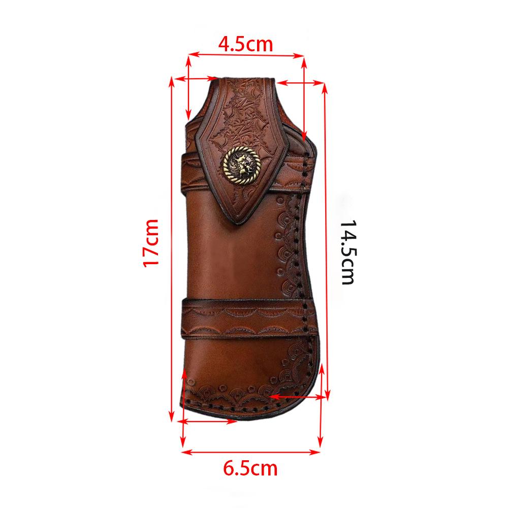 Large Size Top Grain Cowhide Scabbard  Folding Knife Sleeve Holder Scabbard Universal Knife Cover  Camping Knife Holsters
