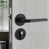 Modern Heavy Duty  Privacy  Round Lever Door Handle Aluminum Alloy for Bedroom Wooden Doors Apartment Use