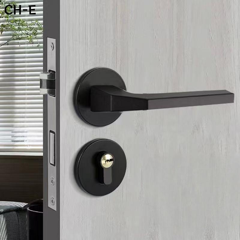 Modern Heavy Duty Privacy Round Lever Door Handle Aluminum Alloy for Bedroom Wooden Doors Apartment Use