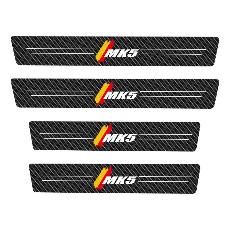 

Четыре наклейки для защиты от царапин из углеродного волокна для дверного порога автомобиля подходят для автомобилей Volkswagen Golf MK4 MK5 MK6. 4Pcs MK5